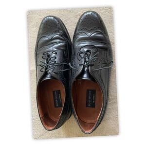 Bostonian‎ Classic Mens Wingtip Leather Dress Shoes 11W Black Lace Up